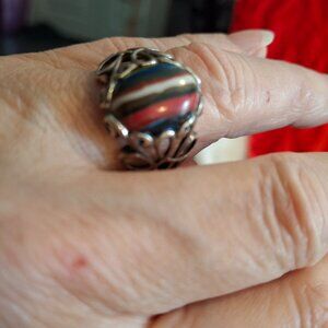 SS Oval Chrysocolla Ring